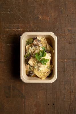 Ricotta ravioli with truffle &amp; porcini
