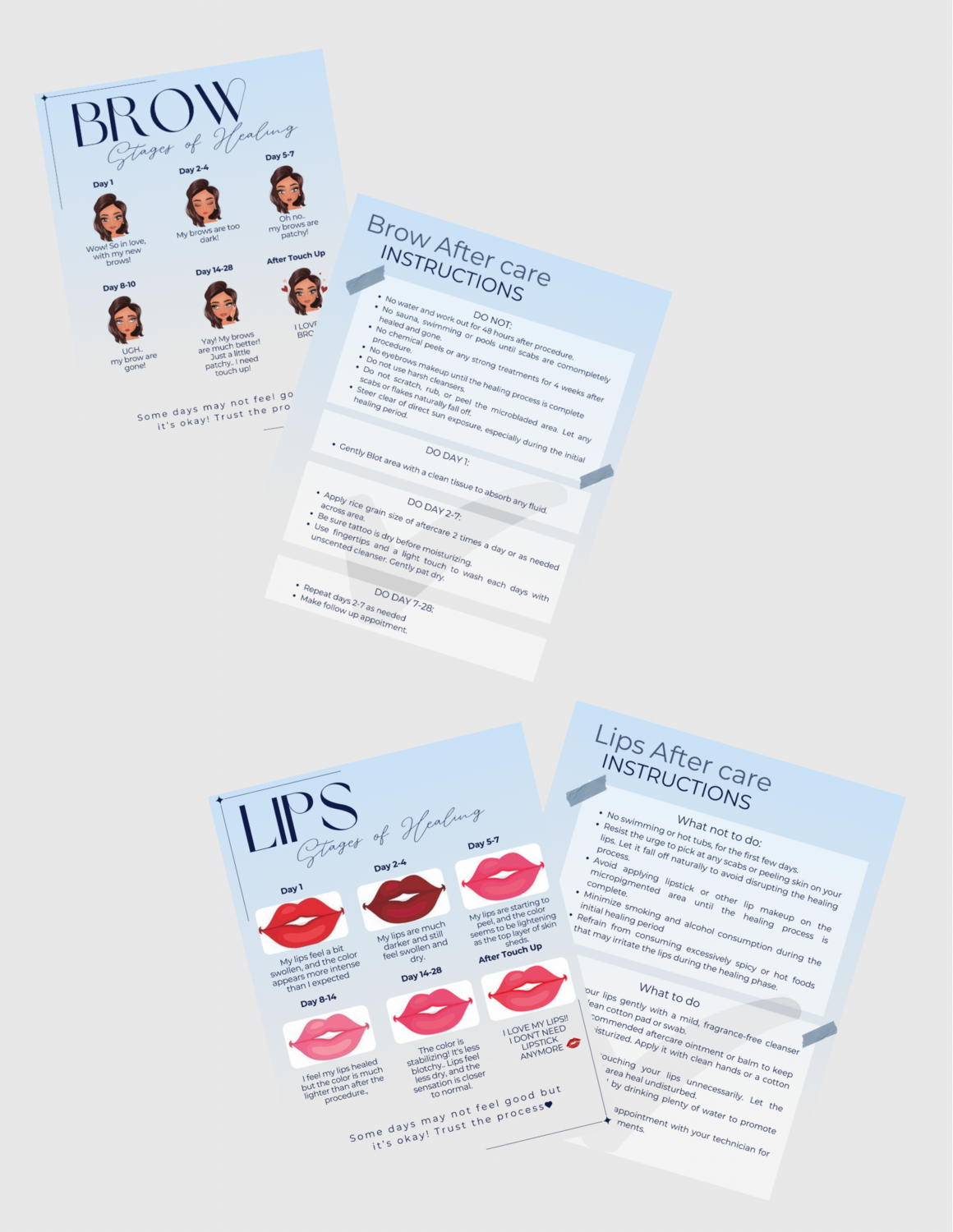 Lips and Brows after care card - ENGLISH VERSION