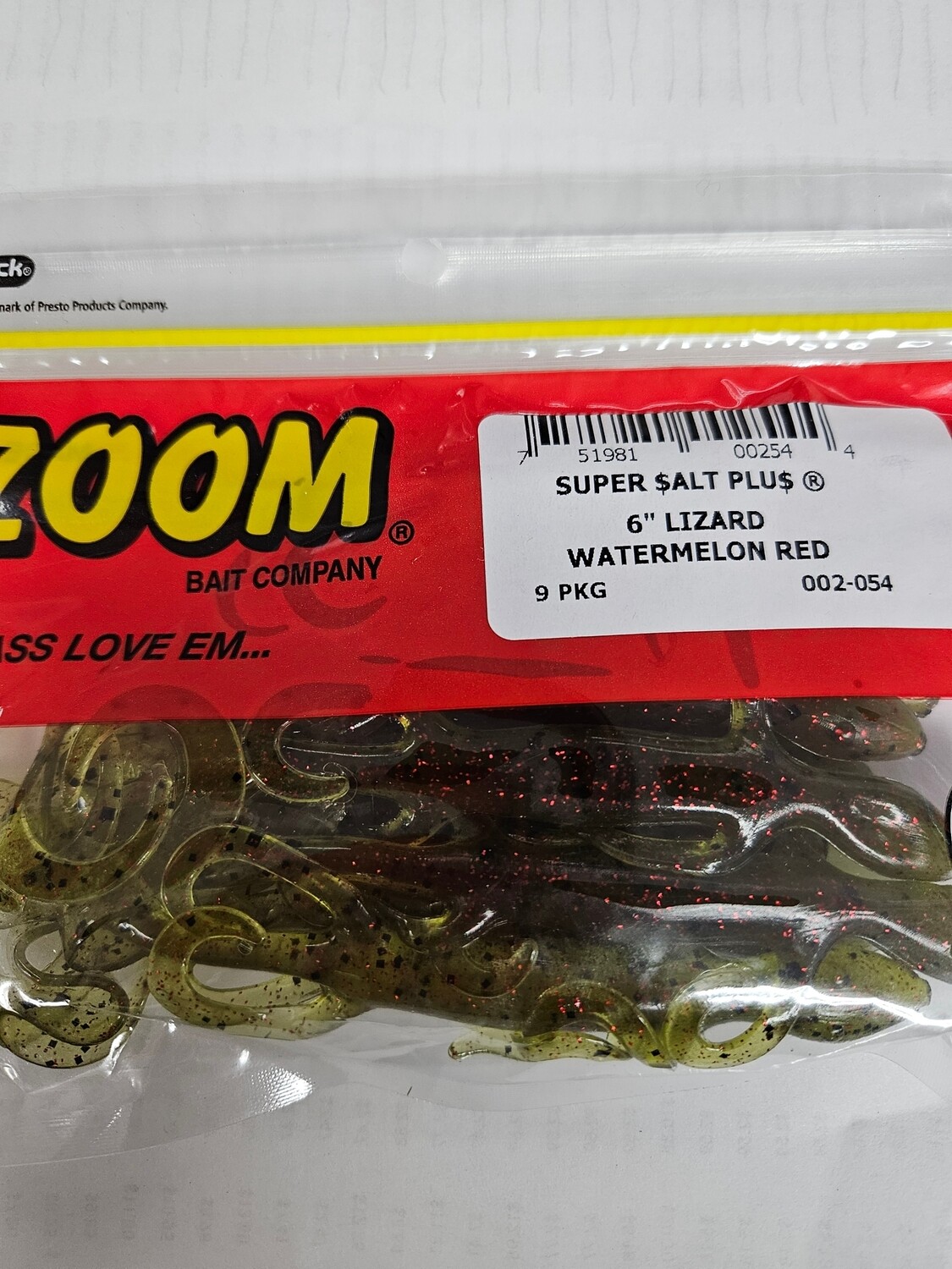 Zoom 6&quot; Lizard Watermelon Seed/Red Flake