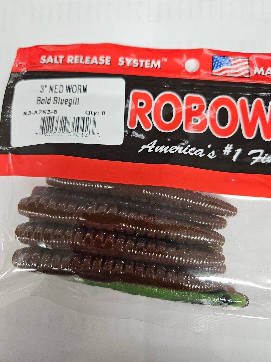 Romoworm Ned worm bold blue gill