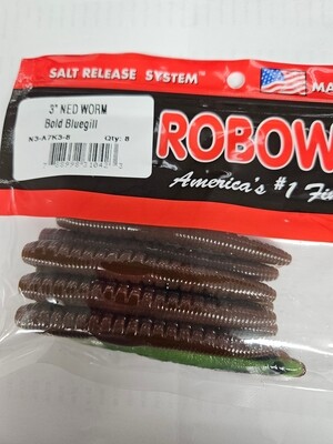 Romoworm Ned worm bold blue gill