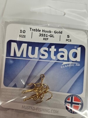 Mustard treble hook 3551-gl-10-6