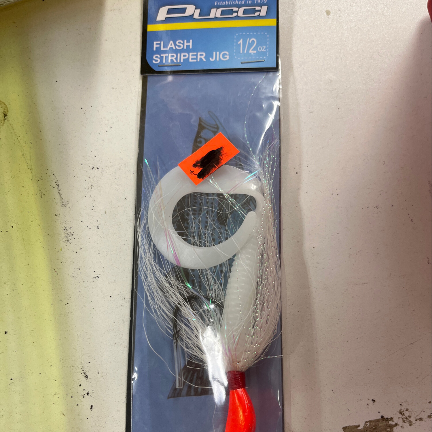 Pucci Flasher Striper Jig 1/2 Oz Orange Pfj12rflwh