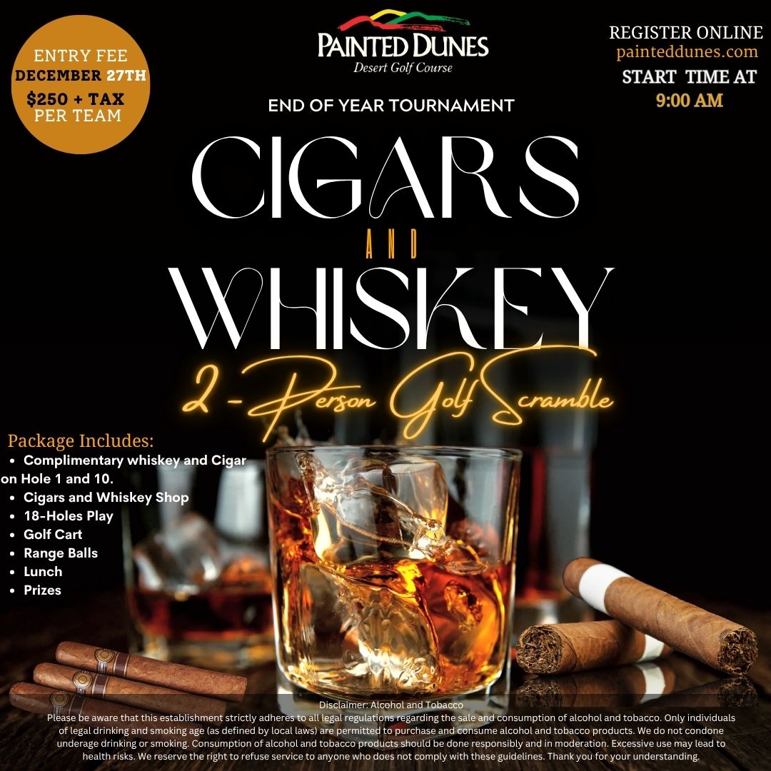 Cigars &amp; Whiskey – End of Year Golf Tournament: Two-Person Golf Scramble 🥃