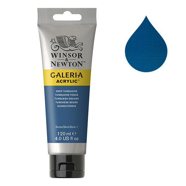 Galeria Acrylverf van Winsor &amp; Newton, 120 ml, Deep turquoise (232)
