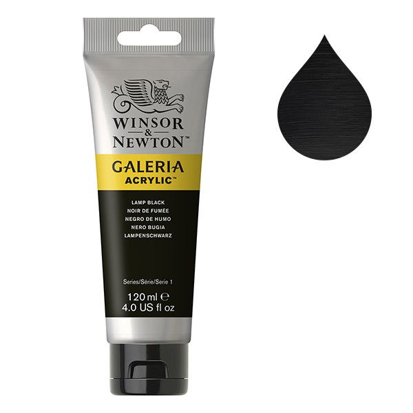 Galeria Acrylverf van Winsor &amp; Newton, 120 ml, Lamp black (337)