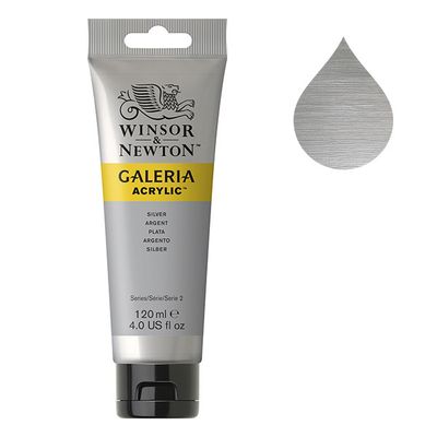 Galeria Acrylverf van Winsor &amp; Newton, 120 ml, Silver (617)