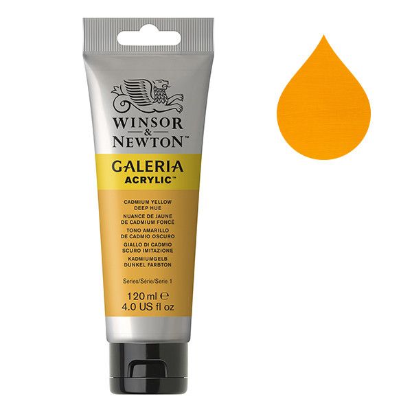 Galeria Acrylverf van Winsor &amp; Newton, 120 ml, Yellow deep hue (115)