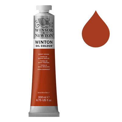 Winton Olieverf van Winsor &amp; Newton, 200 ml, Burnt sienna (074)