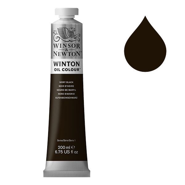 Winton Olieverf van Winsor &amp; Newton, 200 ml, Ivory black (331)