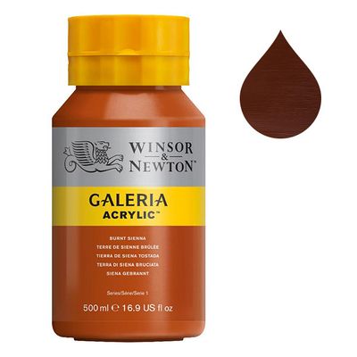 Galeria Acrylverf van Winsor &amp; Newton, 500 ml, Burnt sienna (074)