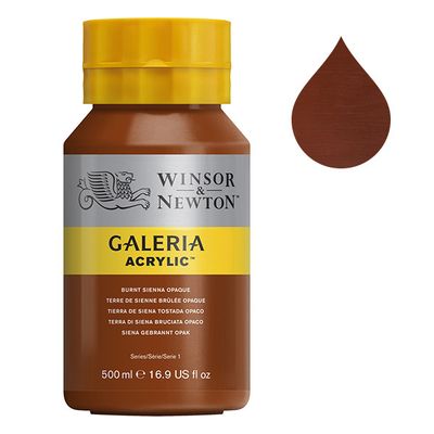 Galeria Acrylverf van Winsor &amp; Newton, 500 ml, Burnt sienna opaque (077)