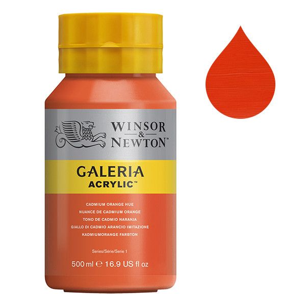 Galeria Acrylverf van Winsor &amp; Newton, 500 ml, Cadmium orange hue (090)