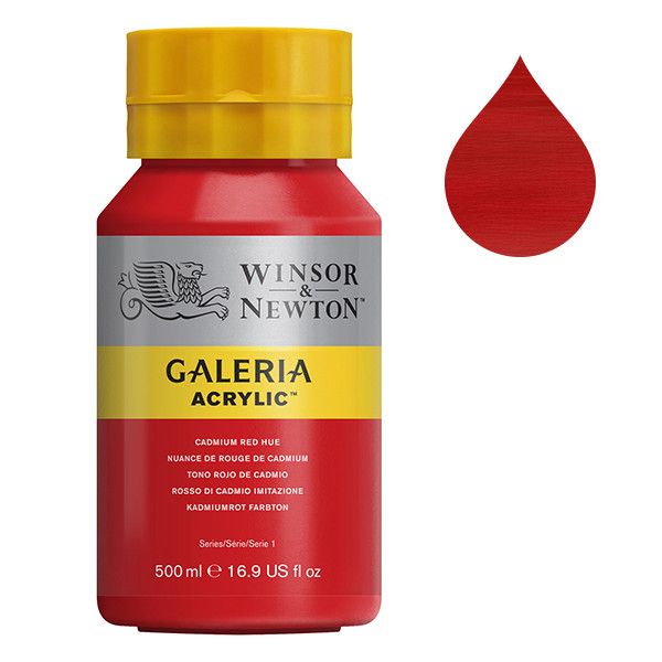 Galeria Acrylverf van Winsor &amp; Newton, 500 ml, Cadmium red hue (095)