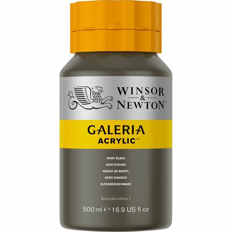Galeria Acrylverf van Winsor &amp; Newton, 500 ml, Ivory black (331)