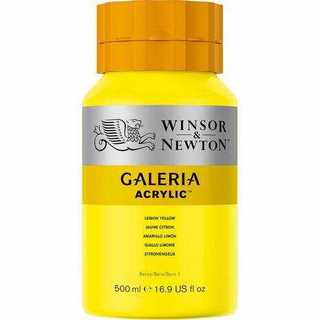 Galeria Acrylverf van Winsor &amp; Newton, 500 ml, Lemon yellow (346)