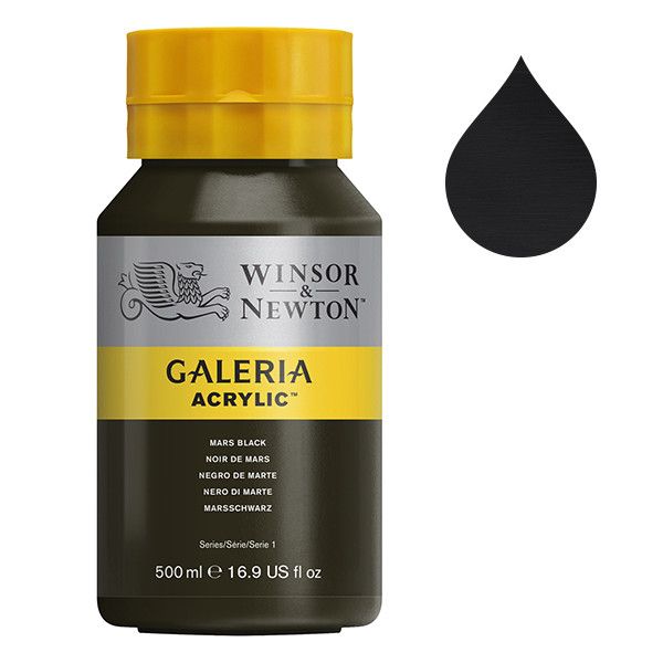 Galeria Acrylverf van Winsor &amp; Newton, 500 ml, Mars black (386)