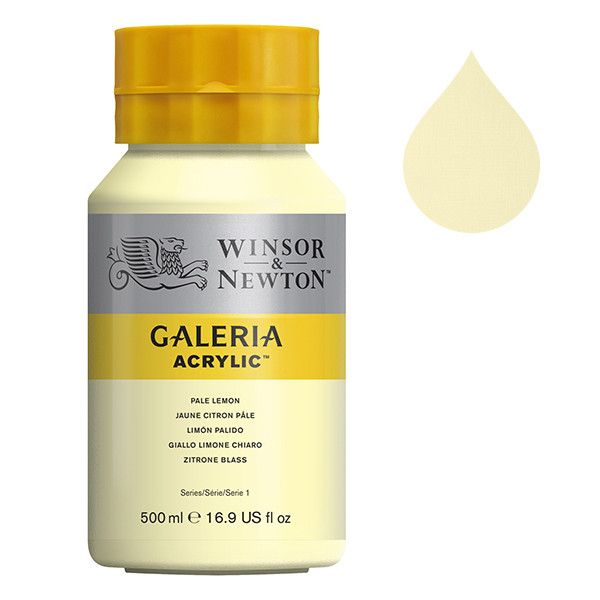 Galeria Acrylverf van Winsor &amp; Newton, 500 ml, Pale lemon (434)