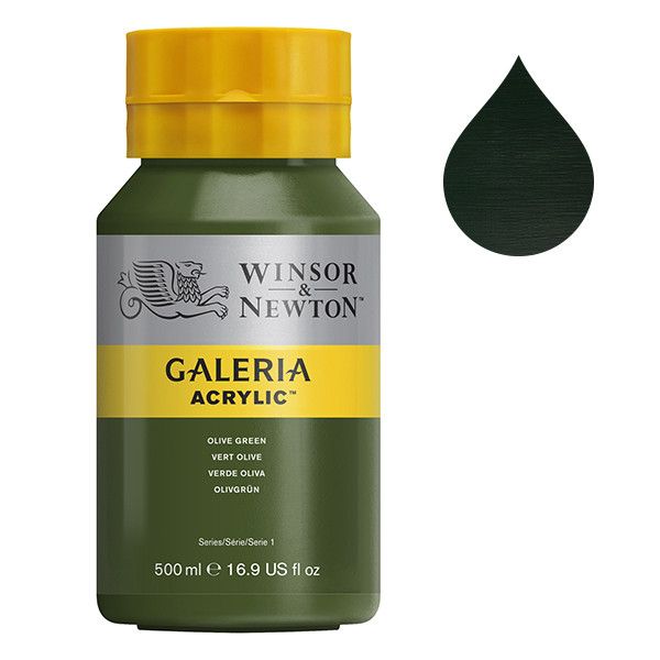 Galeria Acrylverf van Winsor &amp; Newton, 500 ml, Olive green (447)