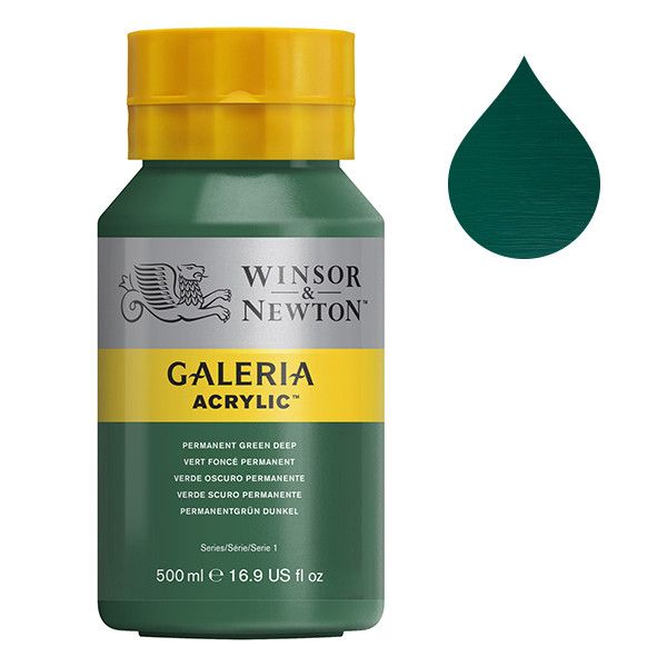 Galeria Acrylverf van Winsor &amp; Newton, 500 ml, Permanent green deep (482)