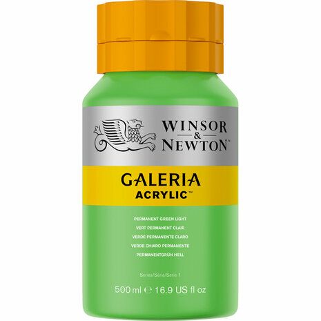 Galeria Acrylverf van Winsor &amp; Newton, 500 ml, Permanent green light (483)