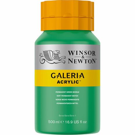 Galeria Acrylverf van Winsor &amp; Newton, 500 ml, Permanent green middle (484)