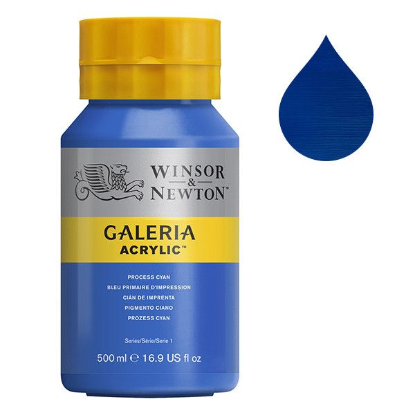 Galeria Acrylverf van Winsor &amp; Newton, 500 ml, Process cyan (535)