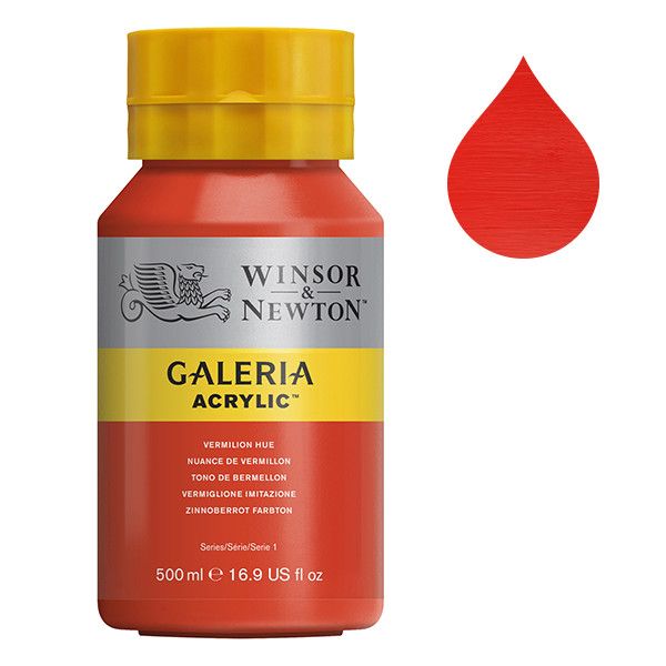 Galeria Acrylverf van Winsor &amp; Newton, 500 ml, Vermilion hue (682)