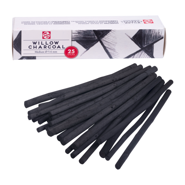 Houtskool medium 25 staafjes