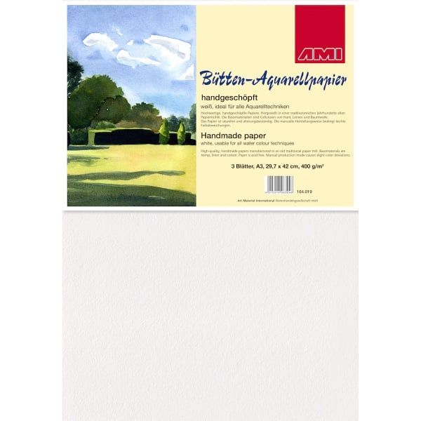 Handgeschept Aquarelpapier, 400 g, 50x70 cm