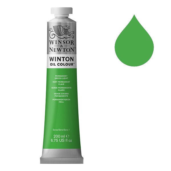 Winton Olieverf van Winsor &amp; Newton, 200 ml, Permanent Green Light (483)