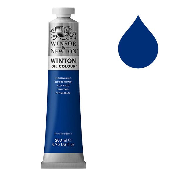 Winton Olieverf van Winsor &amp; Newton, 200 ml, Phthalo Blue (516)