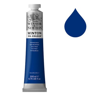 Winton Olieverf van Winsor &amp; Newton, 200 ml, Phthalo Blue (516)