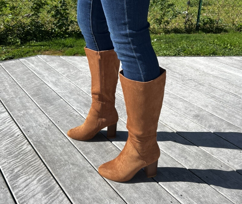 Bottes à talons hautes camel