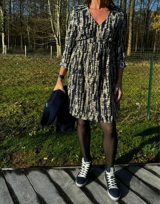 Robe bleu/beige