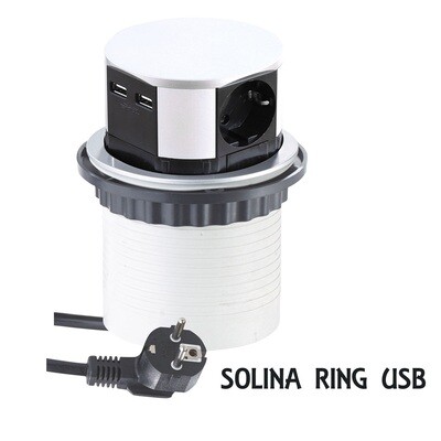 SOLINA RING USB -pistorasia 2xUSB + 3xpistoke SOLINA RING USB -pistorasia 2xUSB + 3xpistoke