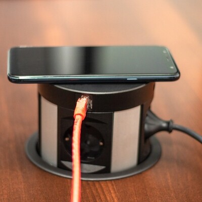 SOLINA RING SUPER -pistorasia, 2xUSB + 4xpistoke + 2xRJ-45 + LANGATON LATAUS SOLINA RING SUPER -pistorasia, 2xUSB + 4xpistoke + 2xRJ-45 + LANGATON LATAUS