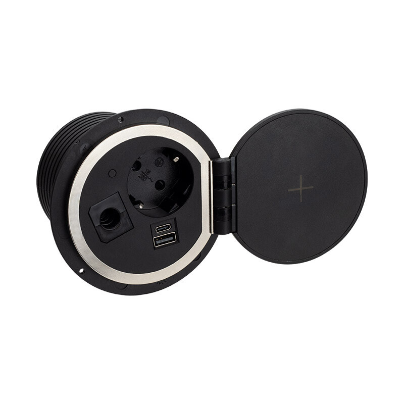 SOLINA CHARGER pistorasia 1xUSB A, 1xUSB C &amp; 1xpistoke &amp; LANGATON LATAUS