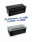 SOLINA ALLBOX - 2x pistorasia, 2 x USB A , 1x RJ45 ja 1x HDMI