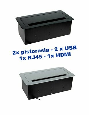 SOLINA ALLBOX - 2x pistorasia, 2 x USB, 1x RJ45 ja 1x HDMI SOLINA ALLBOX - 2x pistorasia, 2 x USB, 1x RJ45 ja 1x HDMI