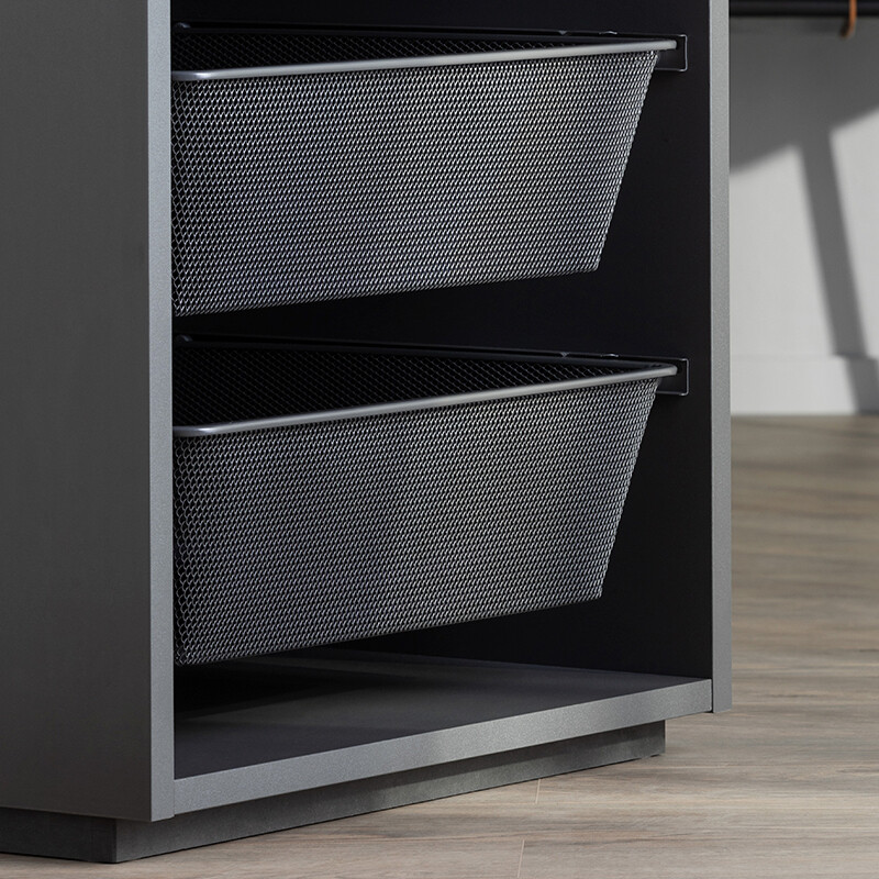 Tiheäverkkoinen MESH-kori - 336x494x160 mm - antrasiitti - 16mm (sisäleveys 368mm) ja 18mm rungolle (sisäleveys 364mm).