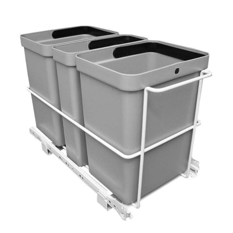 Jätevaunu 2x10+5 l valk./harmaa