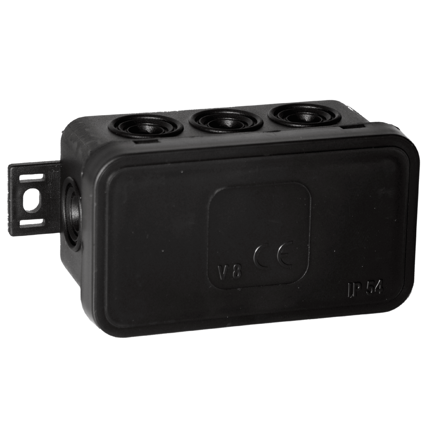 Jakorasia - IP54 - 8 johdolle - 80x45x41mm - musta