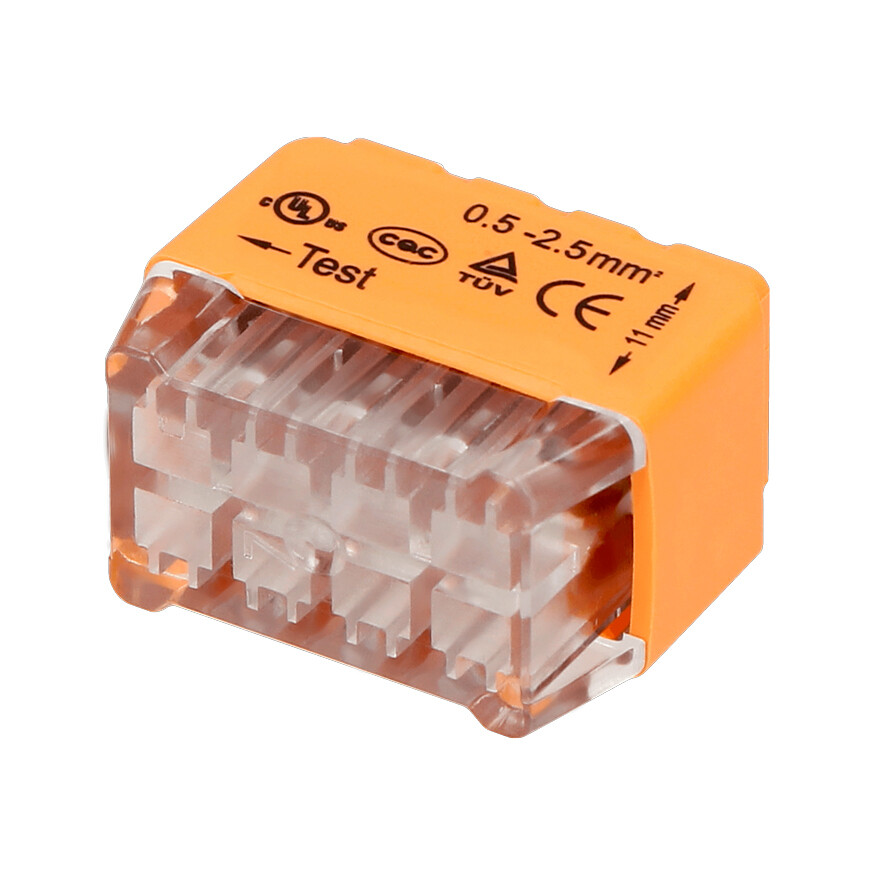 Pikaliitin / rasialiitin - 8 paikkainen - 5kpl - 0,75 - 2,5 mm²