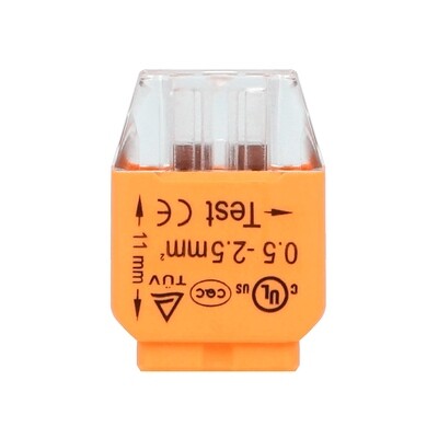 Pikaliitin / rasialiitin - 2 paikkainen - 5kpl - 0,75 - 2,5 mm²