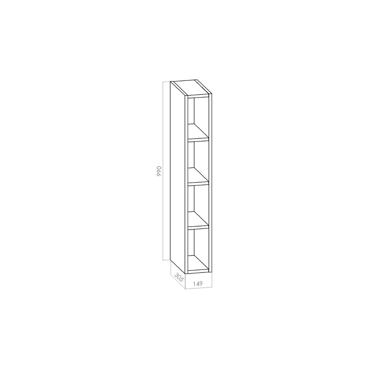 Yläavolokerikko leveys 150mm / K990mm / S305mm