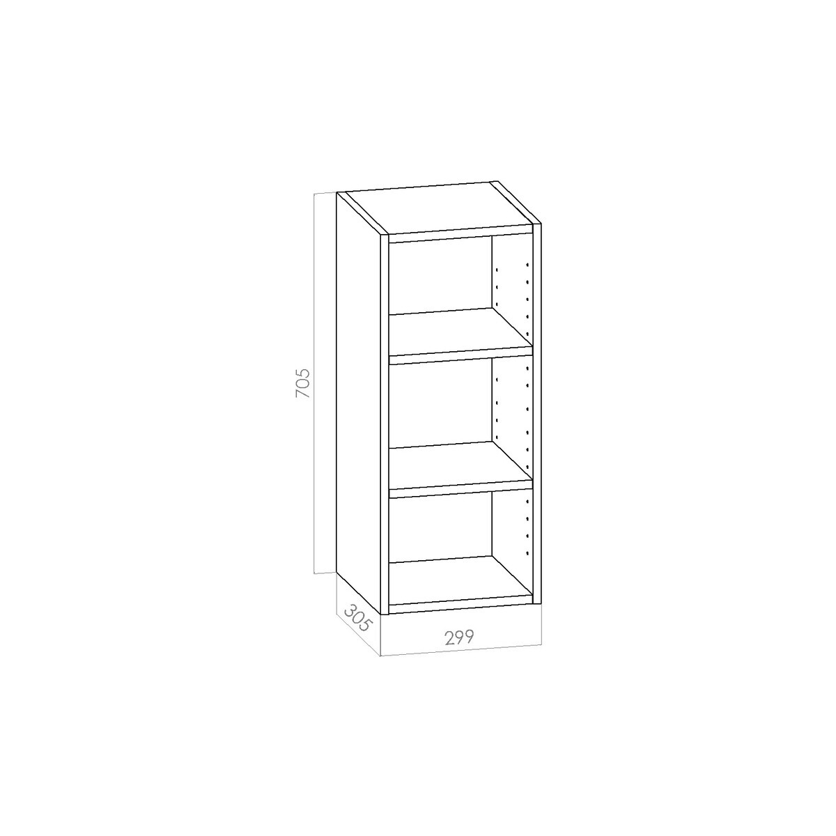 Keittiön yläkaappi  leveys 300mm / K705mm / S305mm
