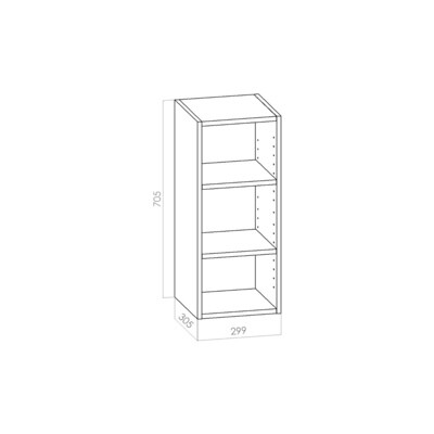 Kalusterunko - Yläkaappi leveys 300mm / K705mm / S305mm