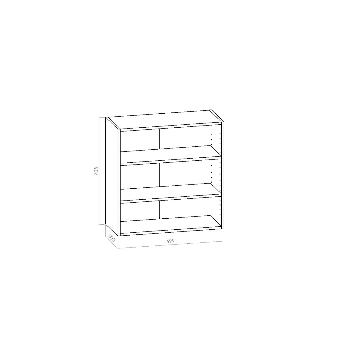 Keittiön yläkaappi  leveys 700mm / K705mm / S305mm