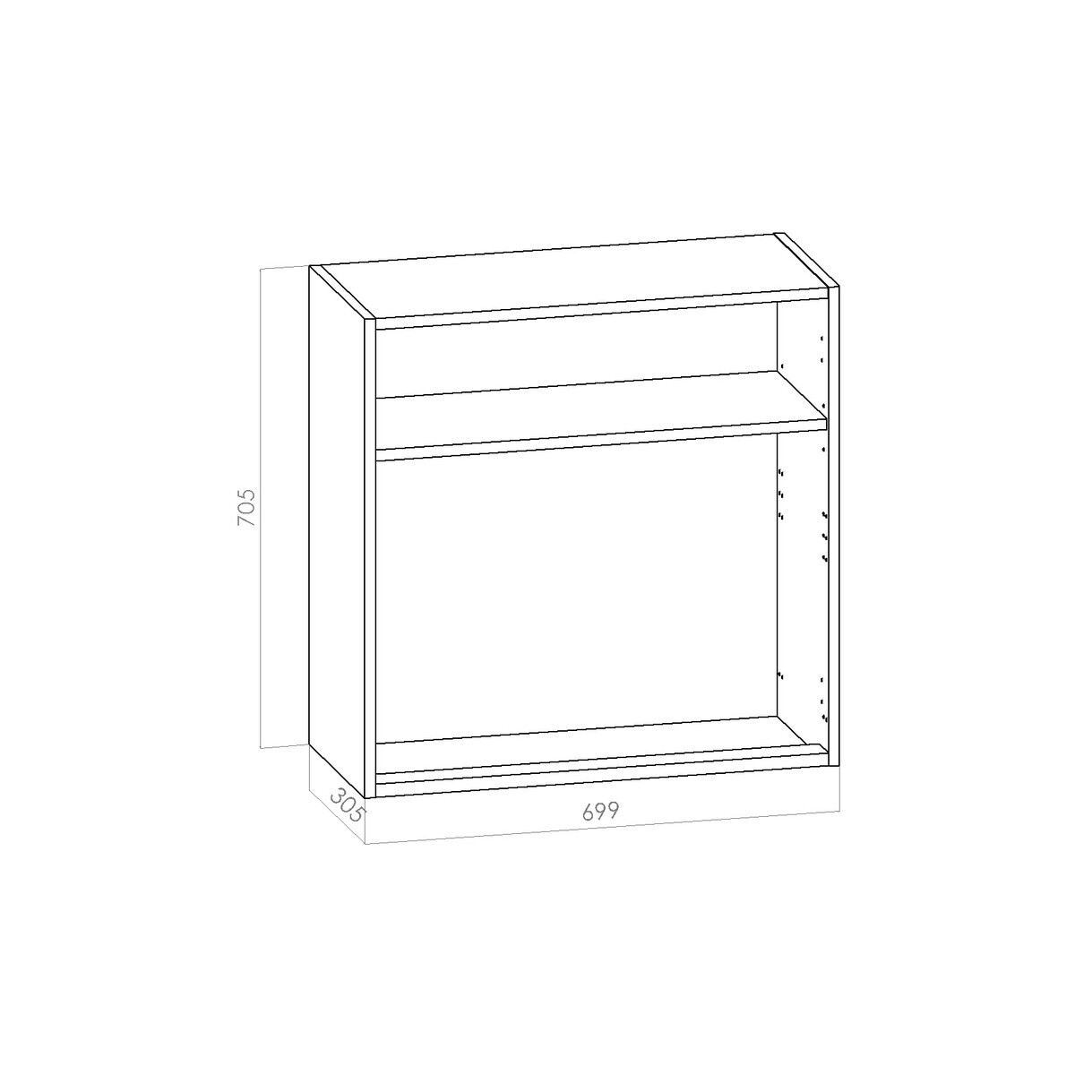 Keittiökalusterunko - Kuivauskaappi - leveys 700mm / K705mm / S305mm